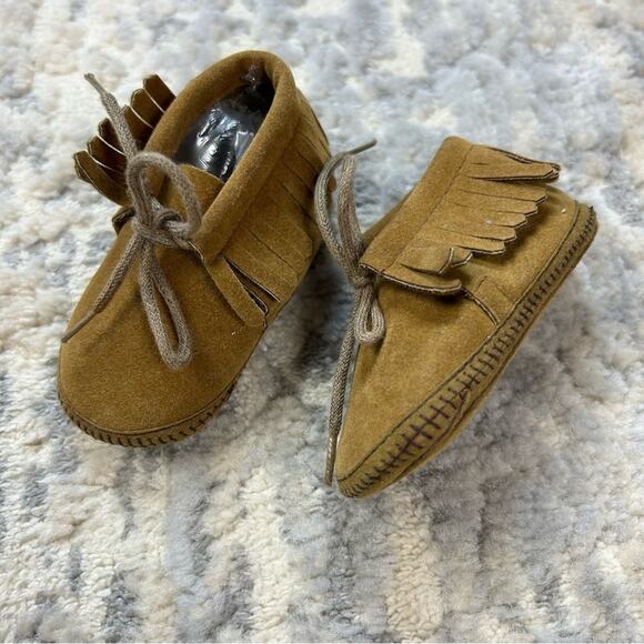Vintage Baby Moccasins Made in Japan Size 0 - Picture 1 of 6